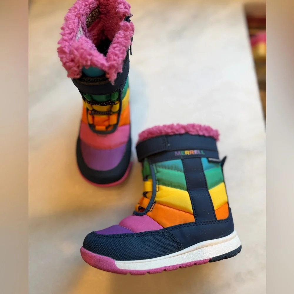 Merrell Alpine Puffer Jr / Rainbow Waterproof Snow Boots  Youth Size 7